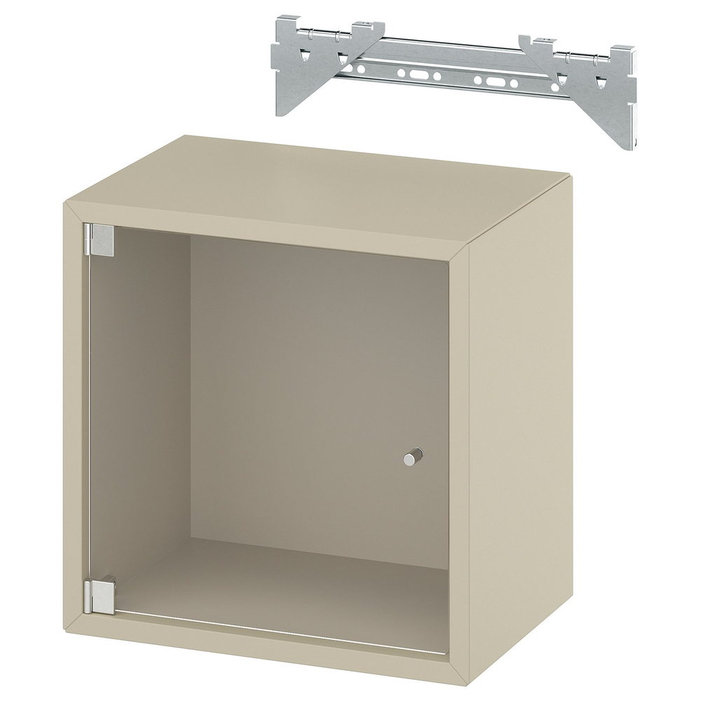 IKEA EKET  (ИКЕА ЕКЕТ)  -  Шкаф настенный со стеклянной дверцей - бежевый 35x25x35 см