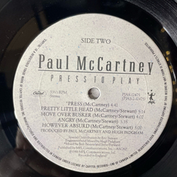 Винтажная виниловая пластинка LP Paul McCartney Press To Play (Канада 1986)