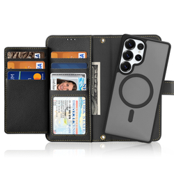 Чехол кошелек с MagSafe из TPU кожи от Dux Ducis для смартфона Samsung Galaxy S25 Ultra, серия Lawa Series Case