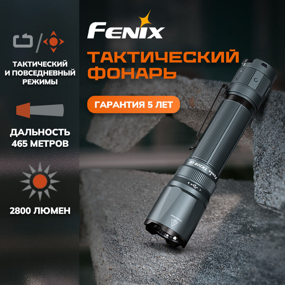 Тактический фонарь Fenix TK20R UE, серый