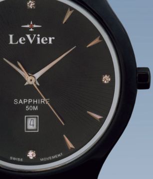 LeVier L 7508 M Bl Женские французские наручные часы из Керамики