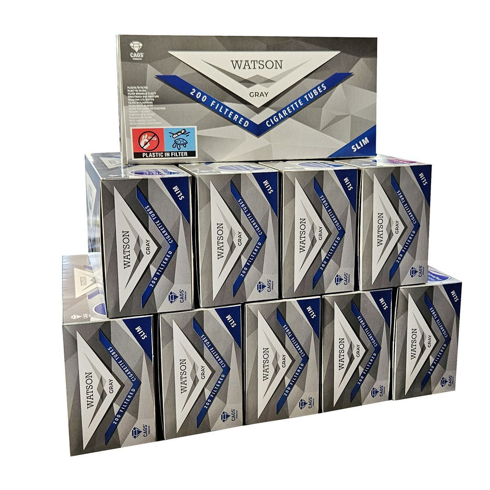 Гильзы для сигарет "Watson" Slim Gray 7/17(12+5)мм 10x200шт