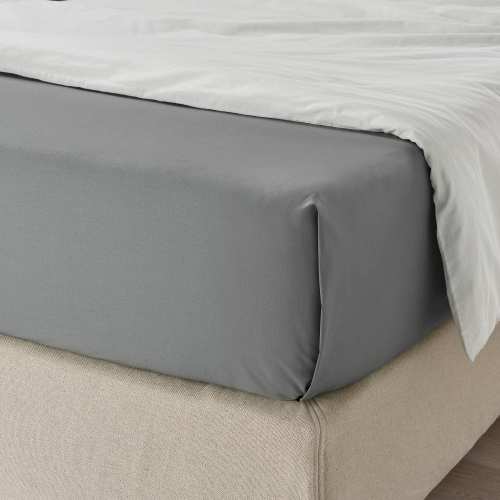 простыня IKEA двуспальная , серая, 240x260 см (Из Финляндии)
