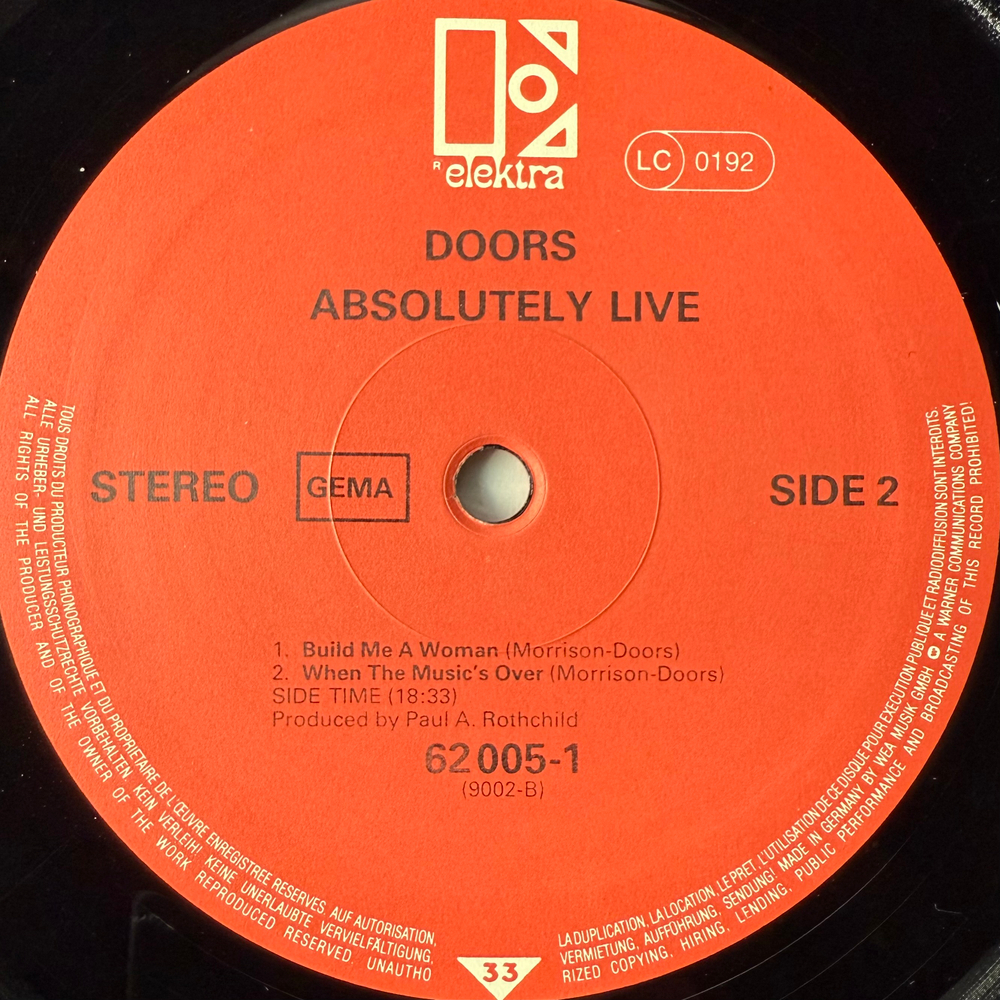 The Doors ‎– Absolutely Live 2LP (Германия)