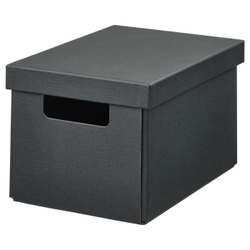 IKEA FJÄDERHARV  (ИКЕА ФЙЭДЕРХАРВ)  -  Коробка с крышкой - антрацит 18x25x16 см
