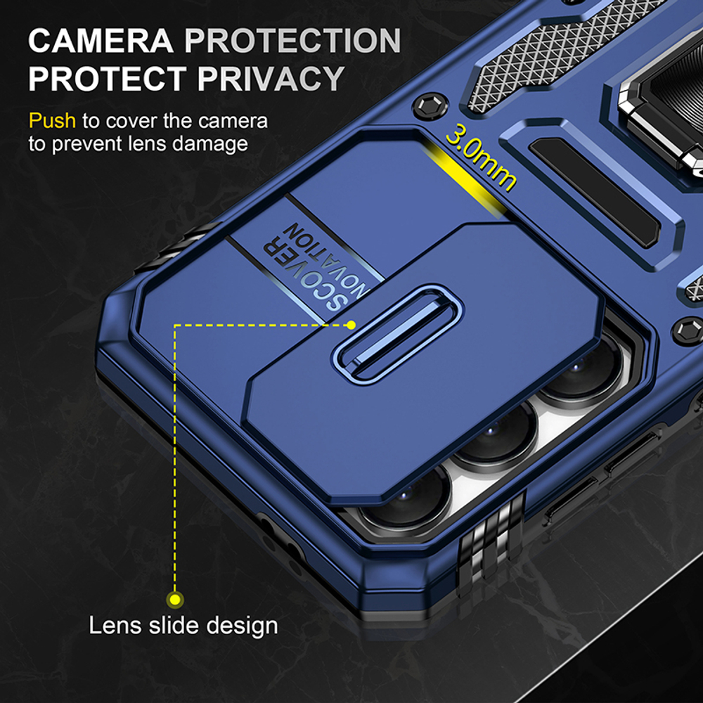Чехол Safe Case с кольцом и защитой камеры для Samsung Galaxy S25 FE