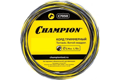 ЗИП Корд триммер (леска) 2,4мм, 15м Champion витой квадрат