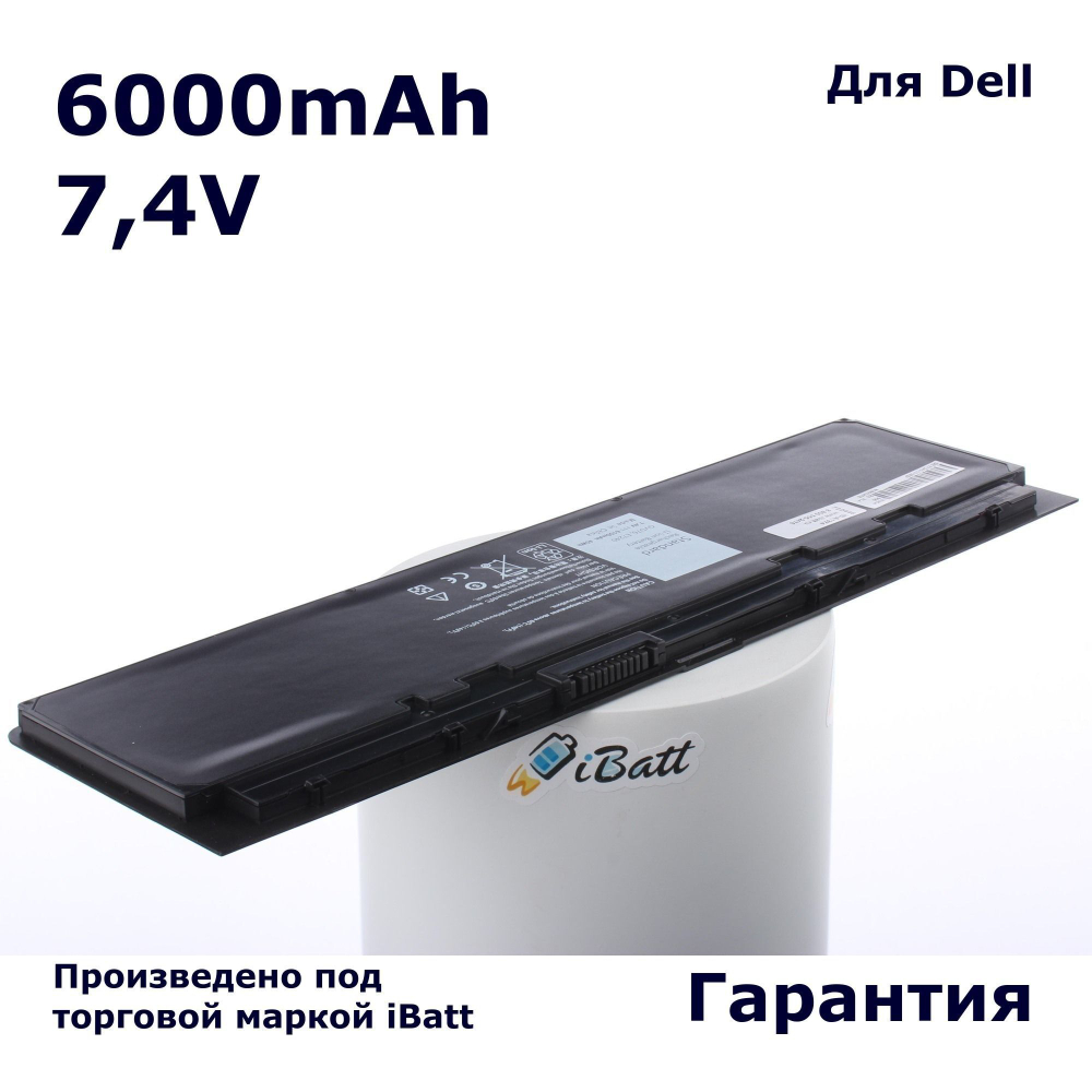 Аккумулятор iBatt 6000mAh для ноутбука Dell Latitude E7240 (451-BBFX, HJ8KP, WD52H)