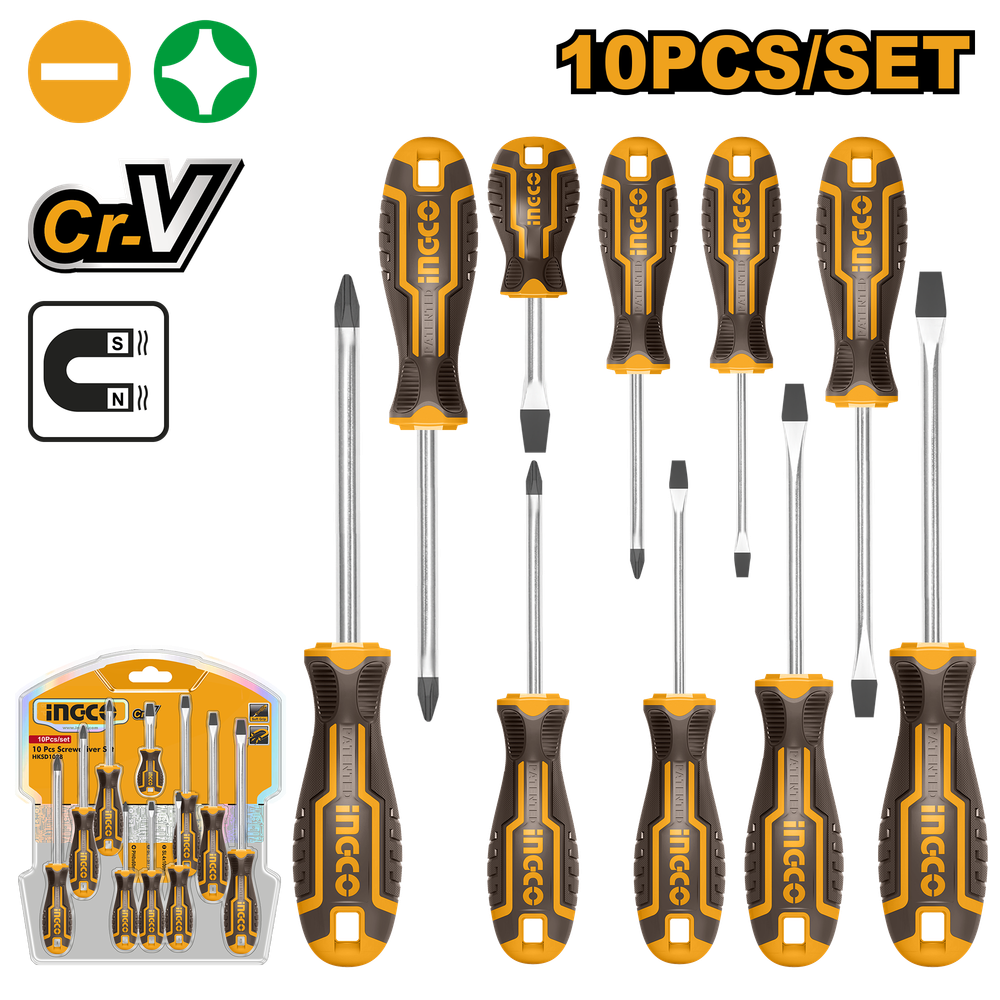 Набор отверток INGCO HKSD1028 INDUSTRIAL 10 шт. Набор отверток INGCO HKSD1028 INDUSTRIAL 10 шт.