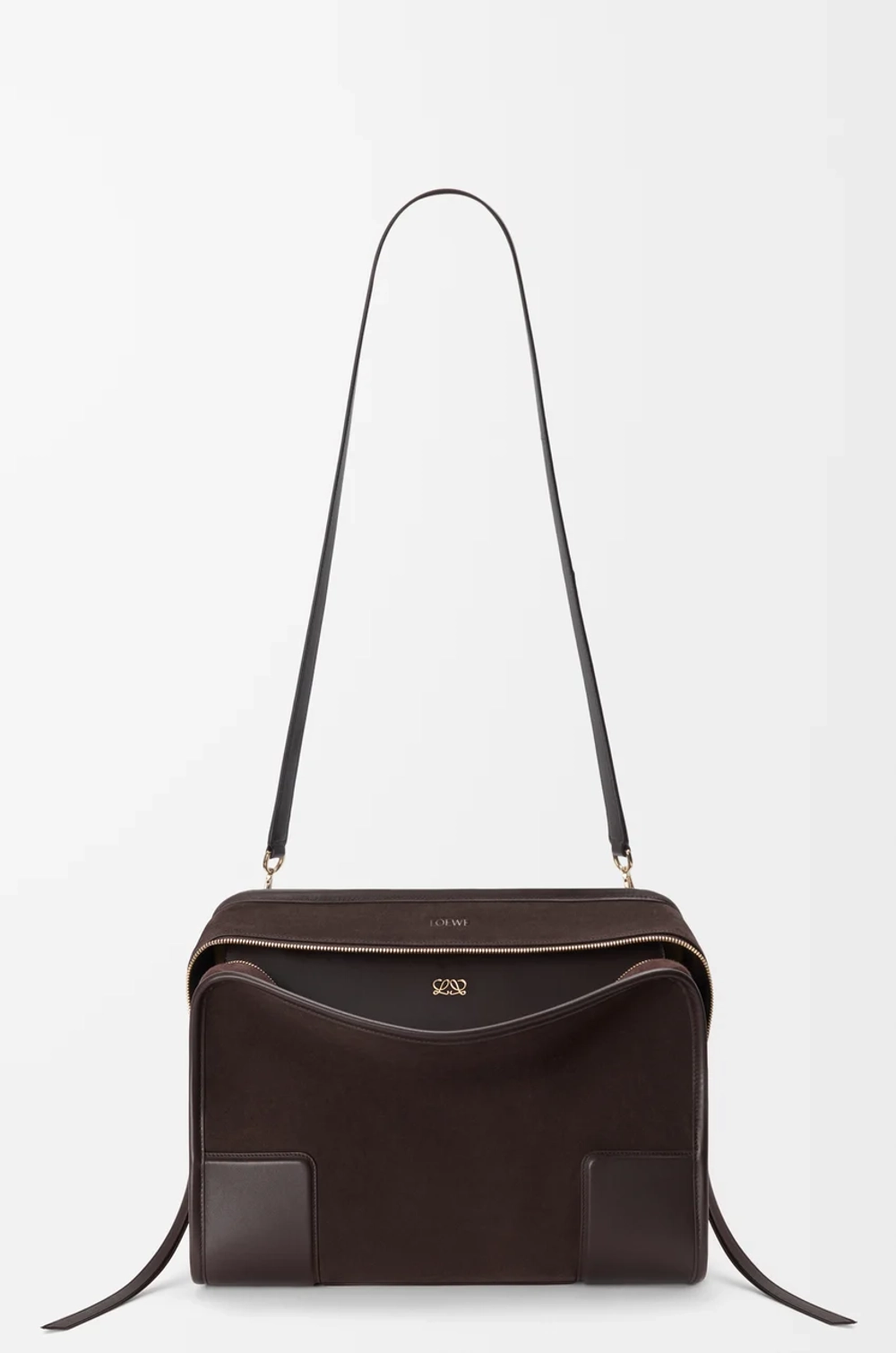Loewe Большая сумка Amazona 180 из мягкой телячьей кожи, темно-каштановый