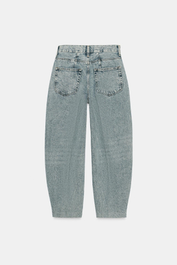 ZARA ДЖИНСЫ TAPERED С ВЫСОКОЙ ПОСАДКОЙ — ZW COLLECTION, ГОЛУБОЙ