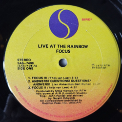 Винтажная виниловая пластинка LP Focus Live At The Rainbow (USA 1973) Hocus Pocus