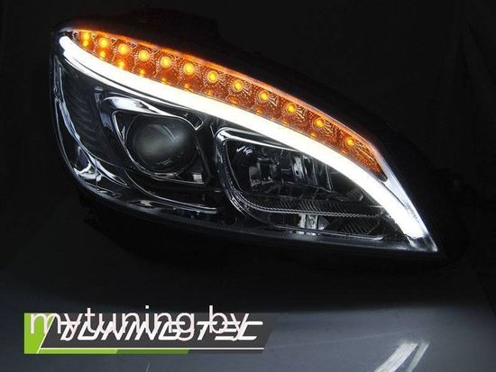 Передние фары CHROME TUBE LIGHT H7 для Mercedes C W204