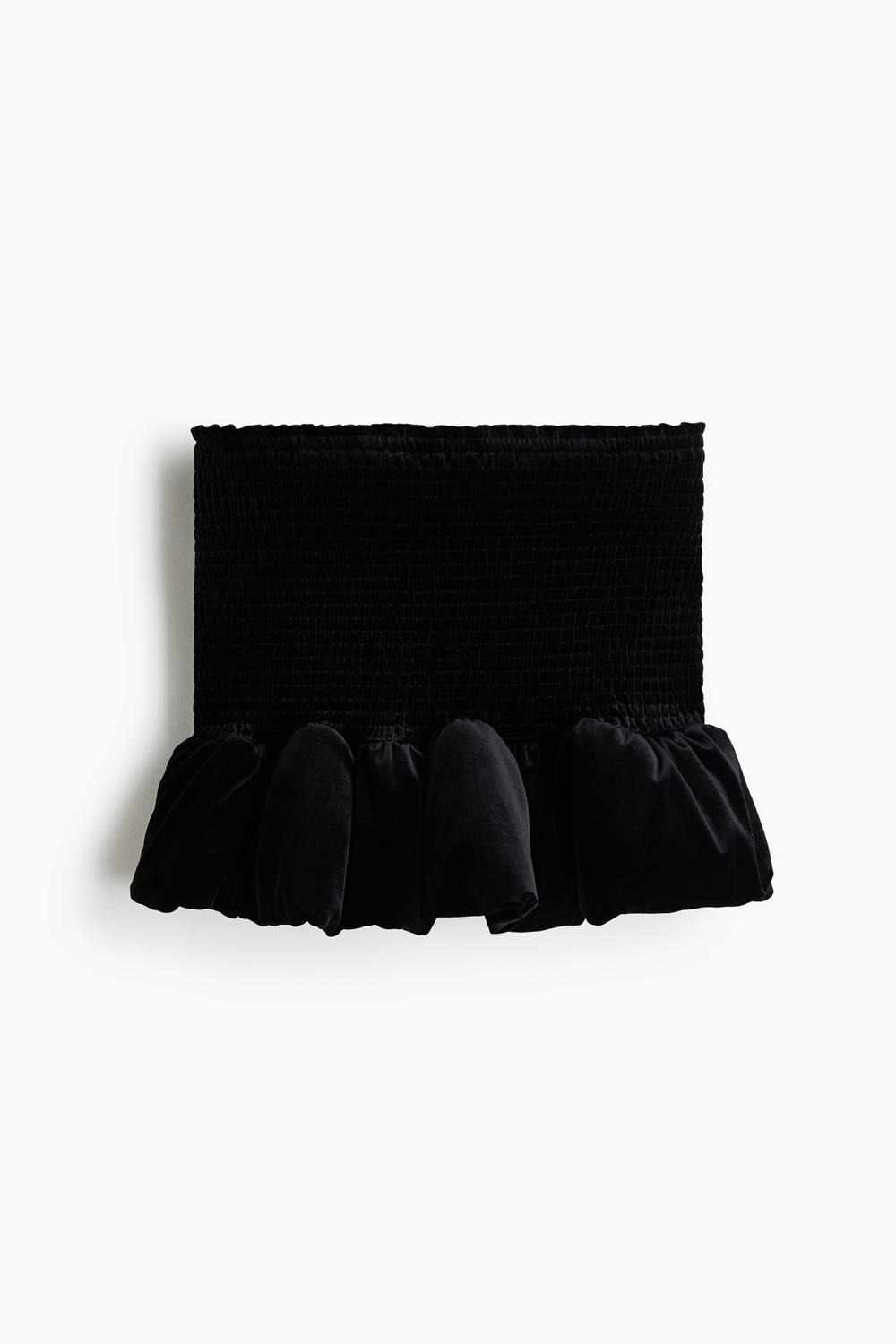 Мини-юбка из велюра со сборками - H&M