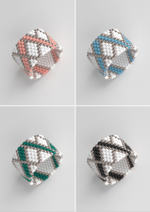 Схема кольца из бисера, узор PEYOTE, мозаичное плетение, четный счет, узор пейот из Miyuki Delica 11/0, файл PDF, RING_22