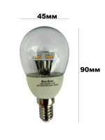 Светодиодная LED лампа G45 4,2W E14 тёпл 5шт