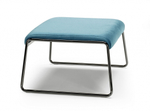 Пуф с обивкой Scab Design Lisa Lounge Pouf, черный глянцевый никель, голубой