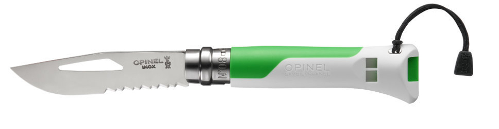 Складной туристический нож Opinel №8 Fluo Green, нержавеющая сталь, зеленый
