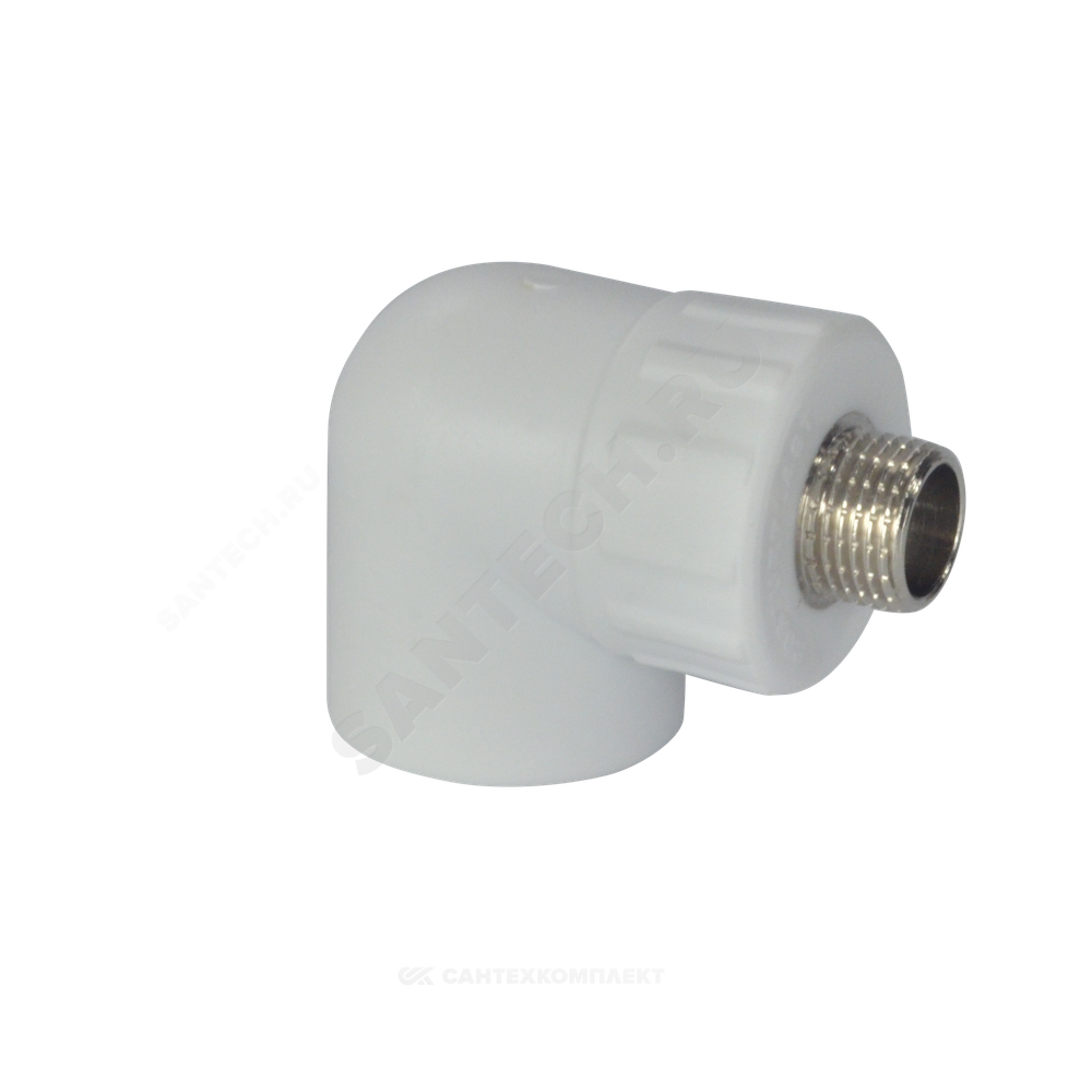 Угольник PP-R комбинированный белый Дн 32х3/4" НР RTP (РосТурПласт) 10805