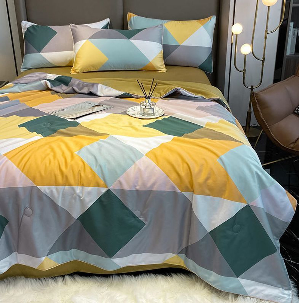 ZEPHYR HOME Одеяло летнее 150х200 Полуторка Египетский хлопок абстракция