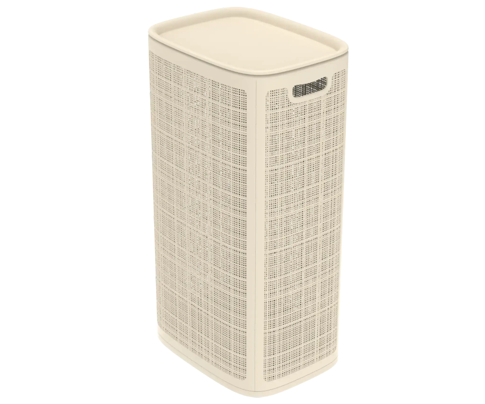 Корзина для белья Лён 100л 43*32,1*80см слоновая кость