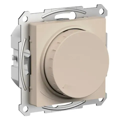 ATLASDESIGN СВЕТОРЕГУЛЯТОР (диммер) поворотно-нажимной, LED, RC, 400Вт, механизм, ПЕСОЧНЫЙ