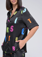 Костюм с рубашкой летний шелковый "ART SILK", 713.9061.06.06, цвет черный шрифт