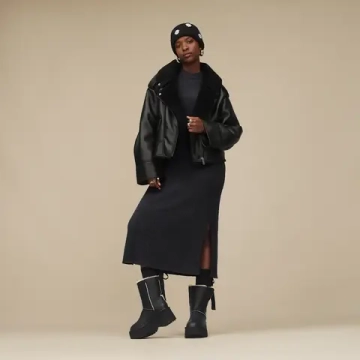 UGG Байкерская куртка Finnian LuxeFluff, черный