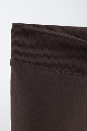 ZARA ОДНОТОННЫЕ ЛЕГИНСЫ FLARE, КОРИЧНЕВЫЙ