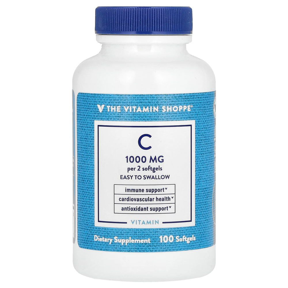 The Vitamin Shoppe, витамин C, 100 мягких таблеток