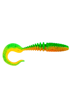 Приманка ZUB-TWIST 150мм(5,9")-4шт, (цвет 022) зеленый верх -оранжевый низ