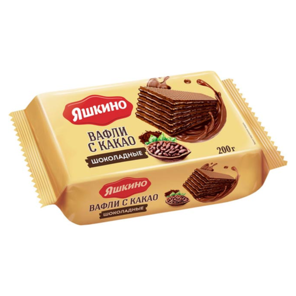 Вафли С какао Шоколадные Яшкино 200 гр