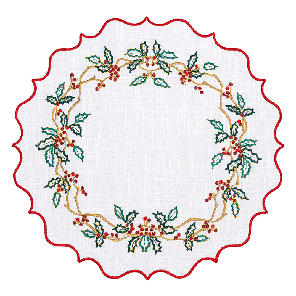Набор салфеток под приборы 2шт 38см Tkano Festive wreath New Year Essential