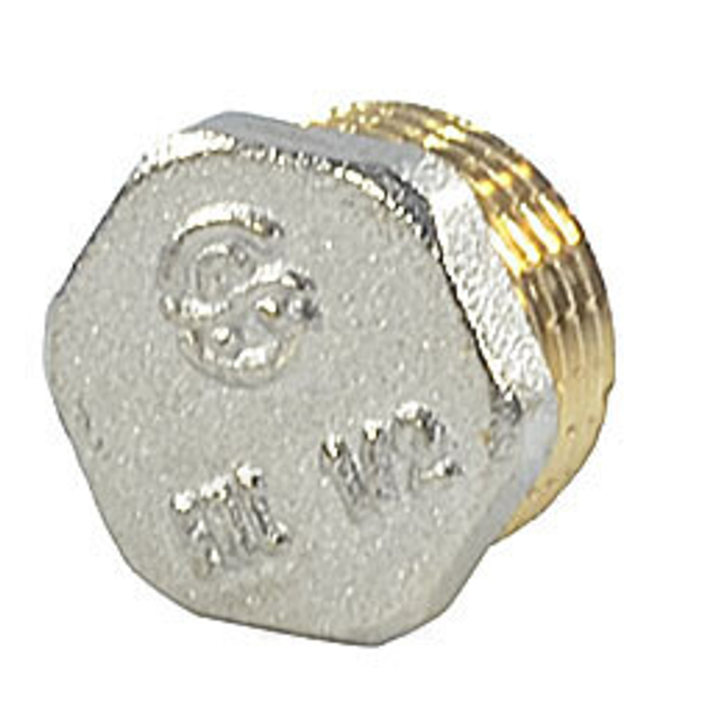 Заглушка латунь никель Ду 50 (2") НР 9017 ГОСТ 32585-2013 Aquasfera 9017-06