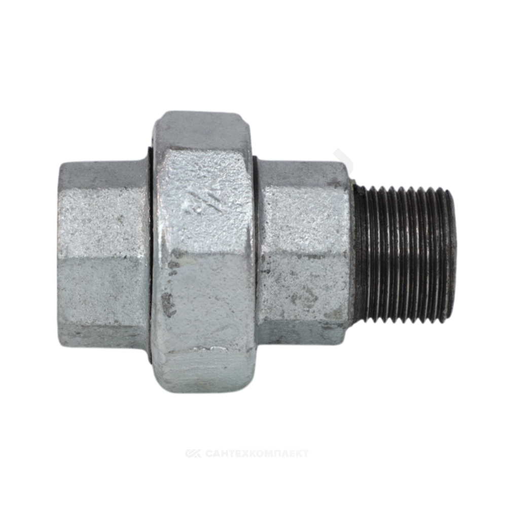 Соединитель прямой американка чугун оц Ду 15 (1/2") ВР/НР Fittex PLUS