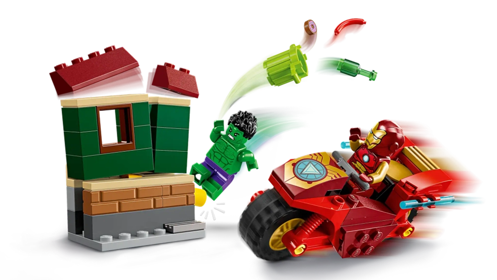 Конструктор LEGO Marvel 76287 Железный человек на мотоцикле и Халк