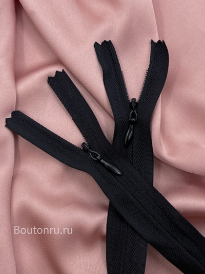 Молния потайная двухзамковая черная