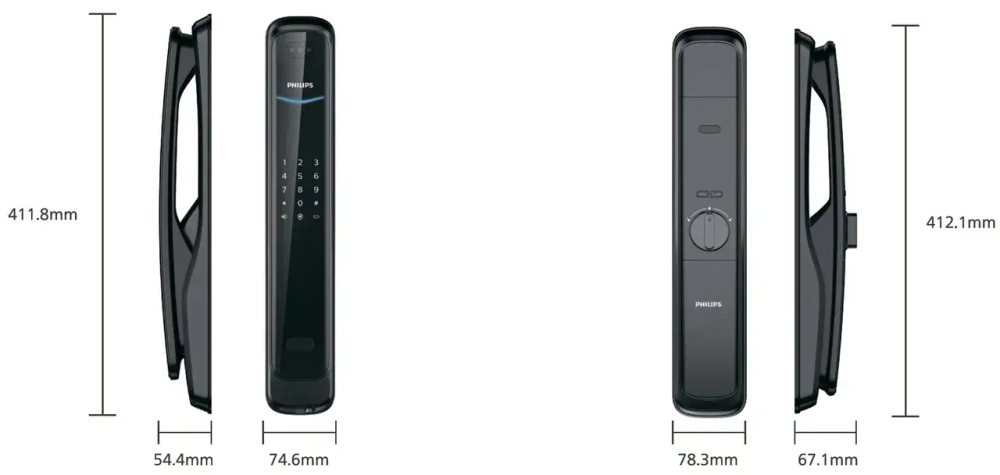 Умный замок Philips DDL702 с технологией распознавания лиц черный