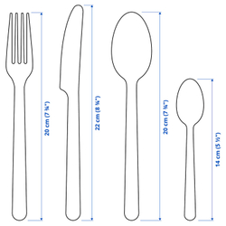 IKEA 365+  (ИКЕА 365+)  -  Набор столовых приборов, 24 шт. - нержавеющая сталь