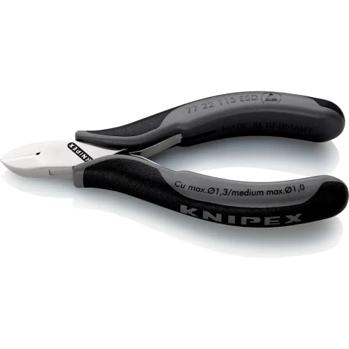 Кусачки боковые для электроники антистатические 115 мм Knipex 77 22 115 ESD