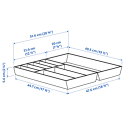 IKEA UPPDATERA  (ИКЕА УППДАТЕРА)  -  Лоток для столовых приборов - светлый бамбук 52x50 см