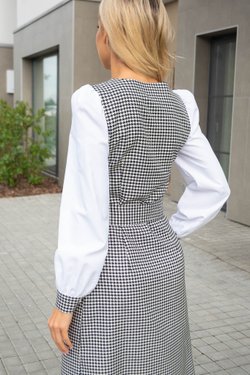 Платье-футляр гусиная лапка из костюмной вискозы