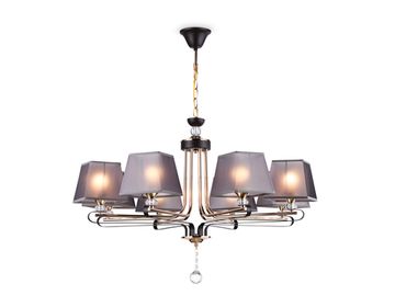 Подвесная люстра с абажуром и хрусталем 8*E27 TR4618/8 CF/FGD кофе/золото Traditional Modern Ambrella