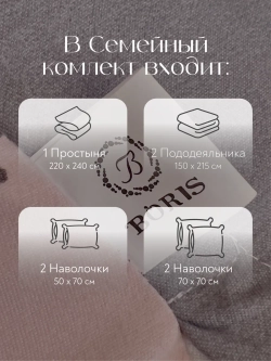 Постельное белье семейное сатин хлопок
