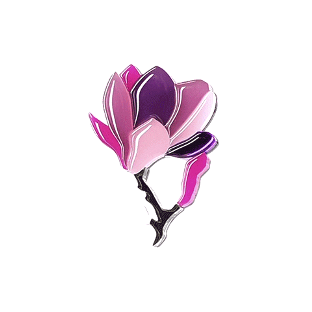 Магнолия / Magnolia, brooch, Purple
