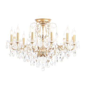 Хрустальная потолочная люстра Е14 Montana PL12 золото Crystal Lux