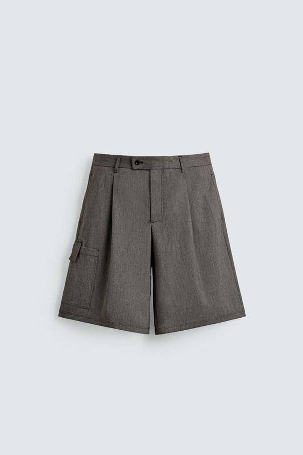 ZARA ШОРТЫ КАРГО RELAXED WIDE FIT, ТЕМНЫЙ РЫЖЕВАТО-КОРИЧНЕВЫЙ
