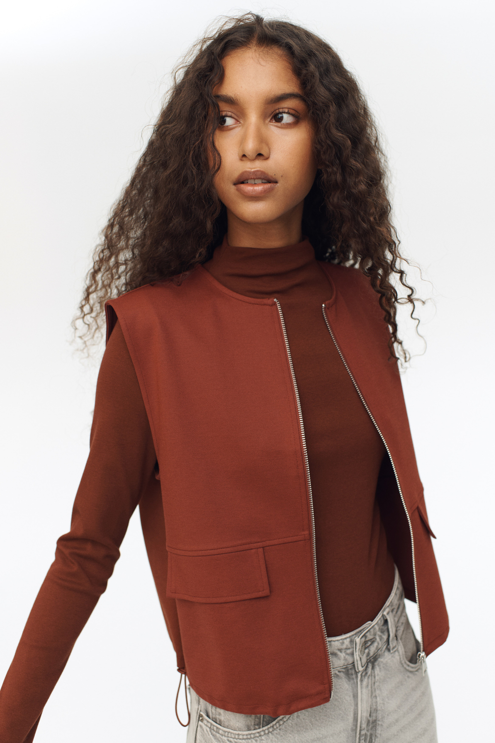 Топ из джерси со стяжкой - H&M
