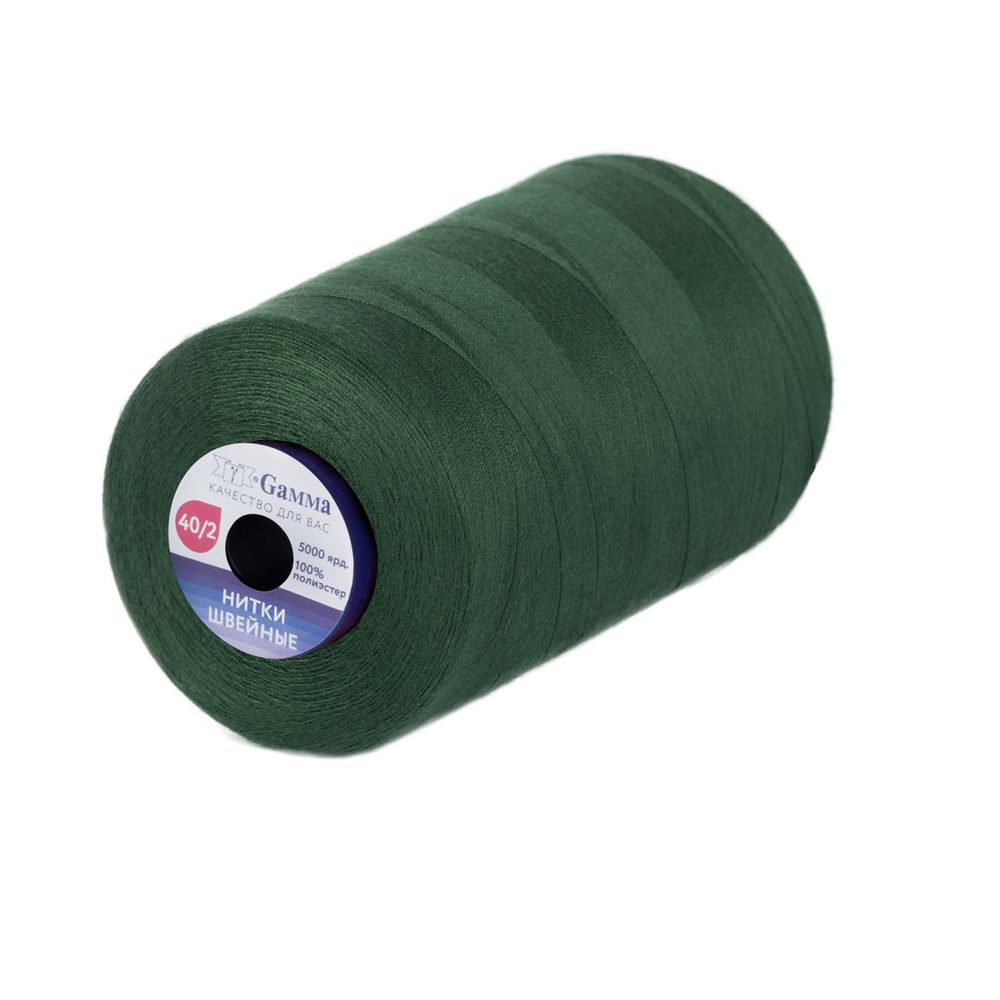 Нитки универсальные Gamma 40/2, 4570 м (5000 ярд) / 1 кат., 224 т.зеленый
