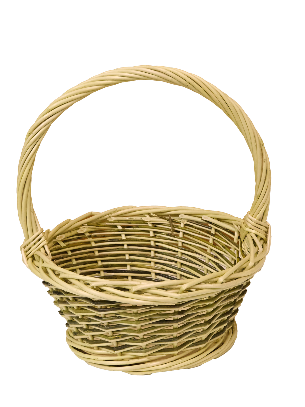 Корзина круглая подарочная для цветов, фруктов, арт. ND260GRW, диаметр 25 см, высота борта 11 см, высота с ручкой 30 см